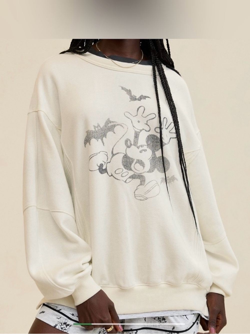 Aerie tres chic Mickey Halloween Bat Sweatshirt